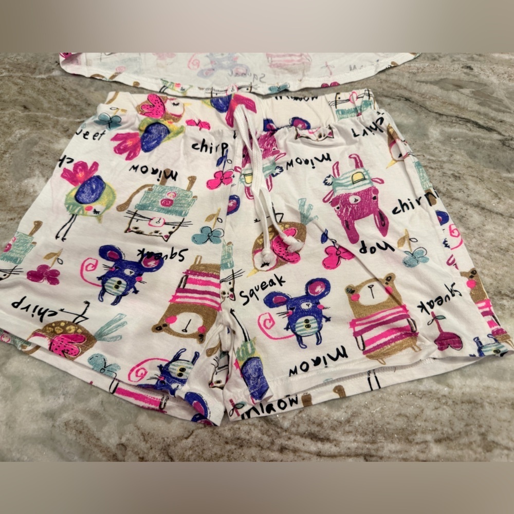 Mia Lucie 2-Piece Cotton Pajama Set Whimsical Animal Print - Picture 4 of 14